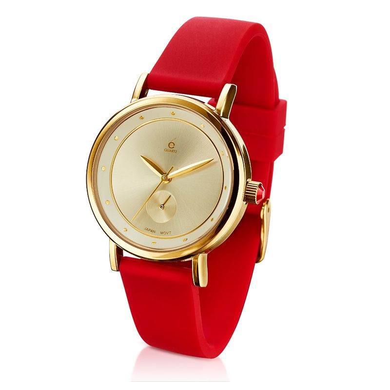 Reloj-para-mujer-con-correa-de-silicona-roja