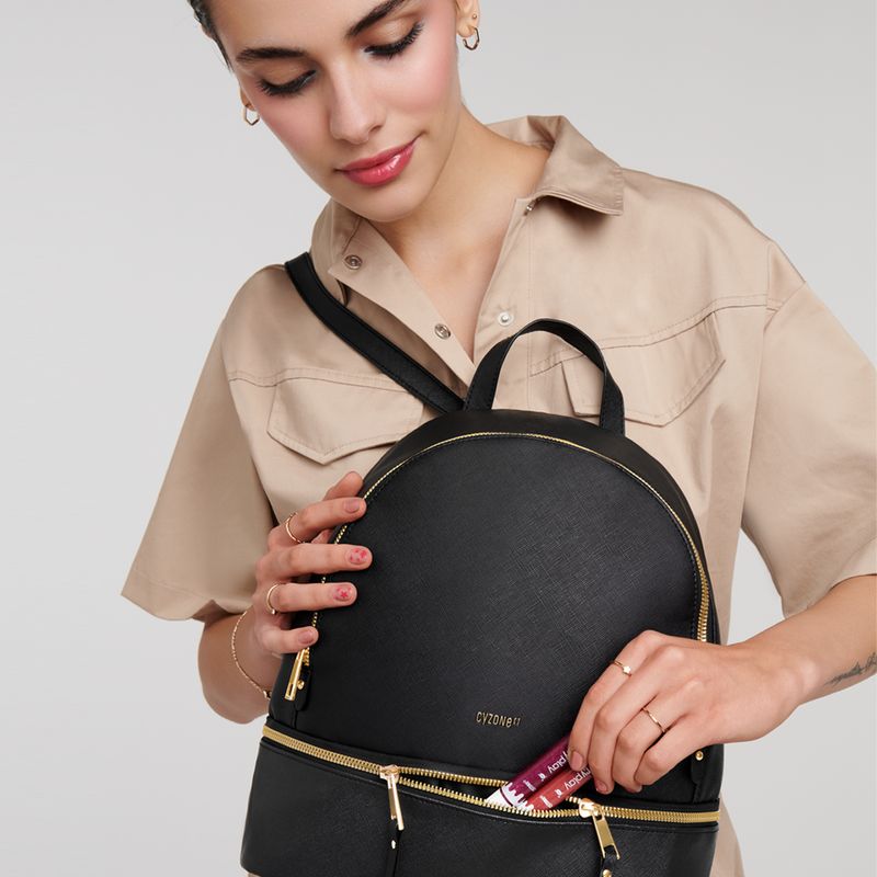 Mochila cuero cheap negra mujer