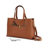 Bolso-para-mujer-Rossana-tono-marron-en-tipo-cuero-con-3-compartimentos-y-asa-regulable.-