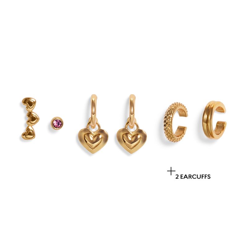 Set-de-aretes-Glam-Party-en-dorado-con-cristal-incluye-argollas-ear-climber-earcuffs-y-arete.