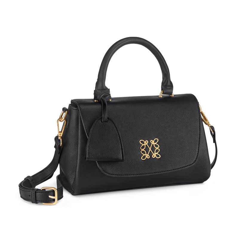 Bolso-para-mujer-negro-tipo-cuero-con-asas-removibles-cierre-y-colgante--Elevar-tu-look-