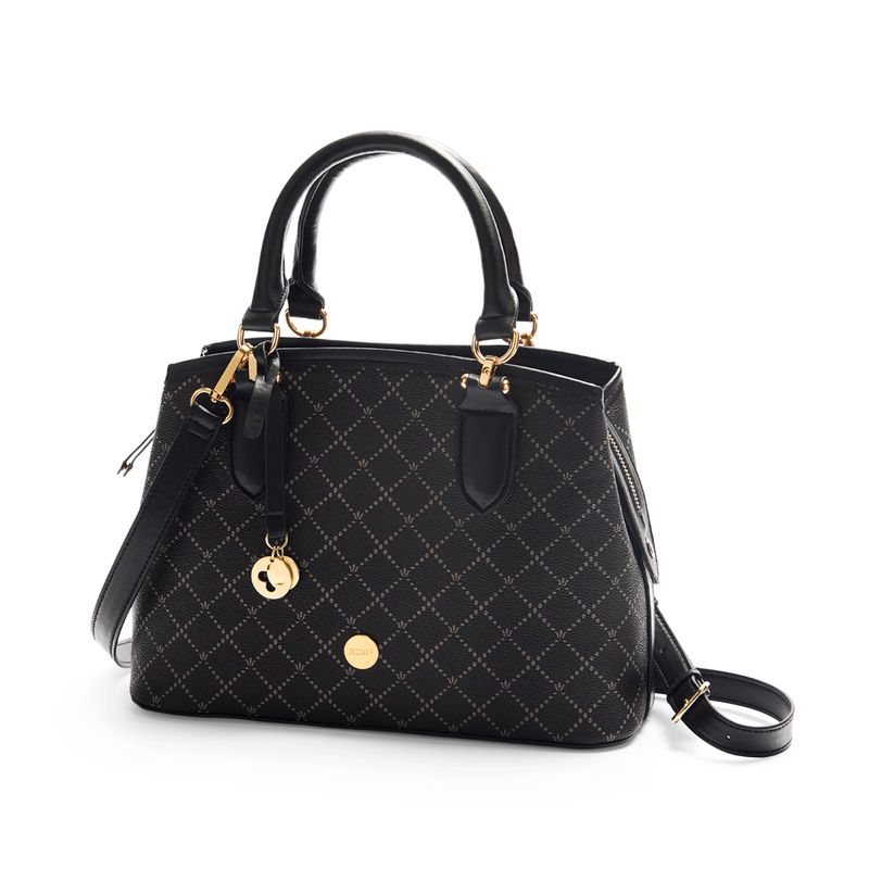 Bolso-para-mujer-en-material-tipo-cuero-negro-con-asas-3-compartimentos-y-colgante-removible.-