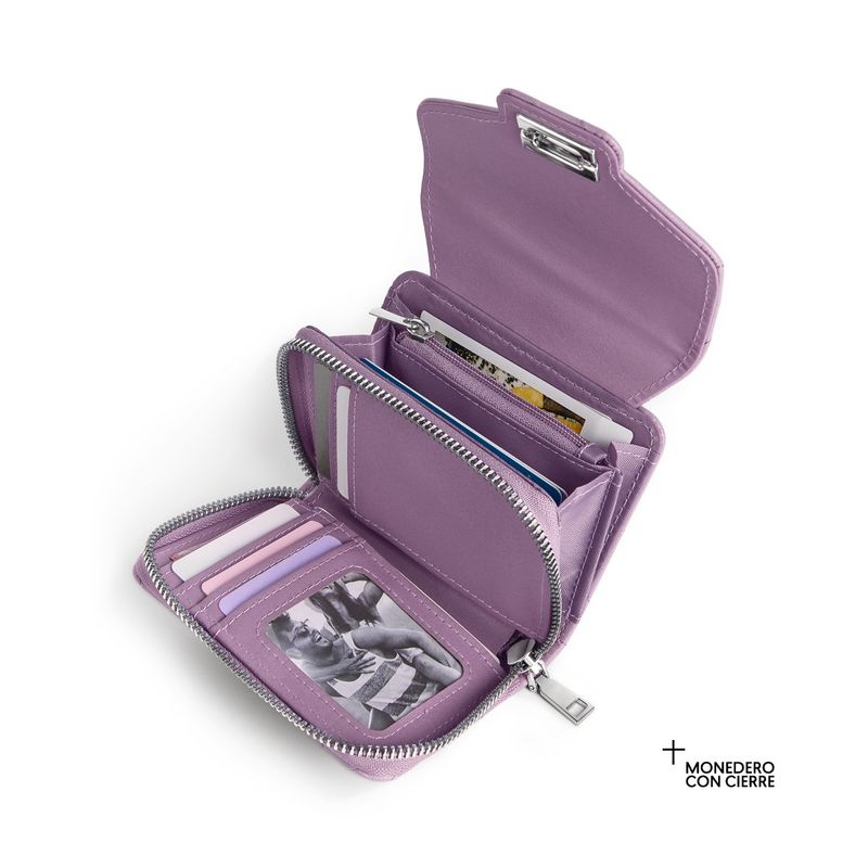 Billetera-mujer-Osmara--Tipo-cuero-morado-proteccion-RFID-portabilletes-portatarjetas-elegante.